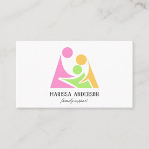 Färgfull Modern Family Support-Logotyp enkel Visitkort