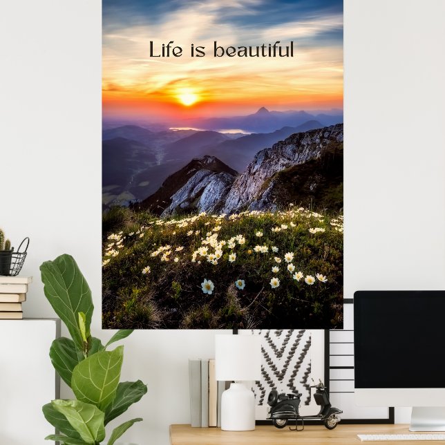 Färgfull modern foto-naturrörelse poster (Hemmakontoret)