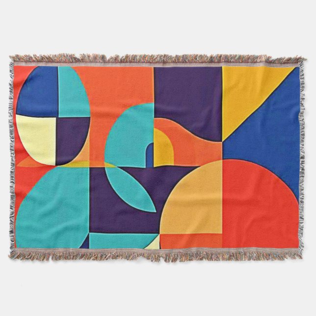 Färgfull modern geometri filt (Framsidan)