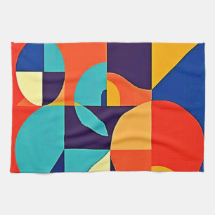 Färgfull modern geometri kökshandduk