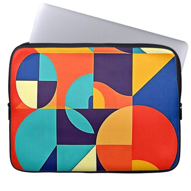 Färgfull modern geometri laptop fodral (Framsidan)