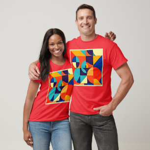 Färgfull modern geometri t shirt