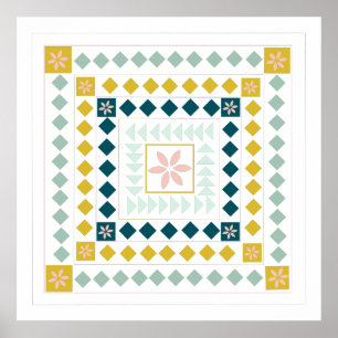 Färgfull modern Geometric Medallion Art Design Poster