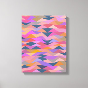Färgfull modern geometrisk Abstrakt i Lila Canvastryck