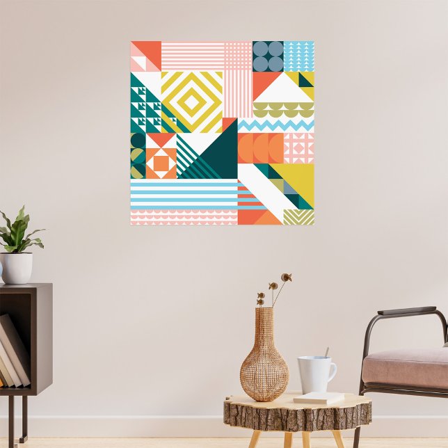 Färgfull modern geometrisk Abstrakt Mönster Poster (Skapare uppladdad)