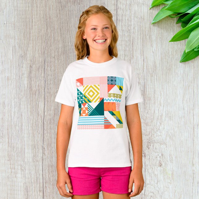 Färgfull modern geometrisk Abstrakt Mönster T Shirt (Skapare uppladdad)