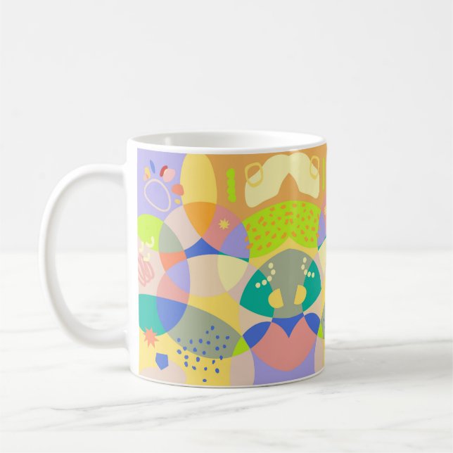 Färgfull modern geometrisk Abstrakt Mugg (Vänster)