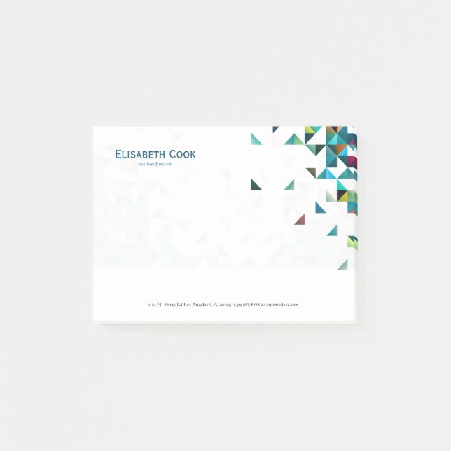 Färgfull modern geometrisk Abstrakt trianglar 4 Post-it Block (Framsida)