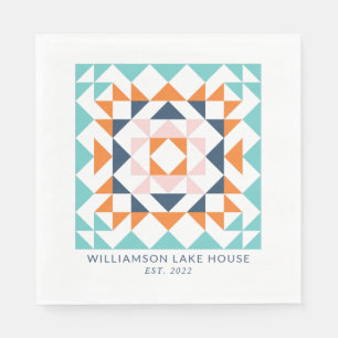 Färgfull modern Geometrisk Anpassningsbar med böjt Pappersservett