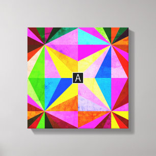 Färgfull modern geometrisk geometri med flera Färg Canvastryck