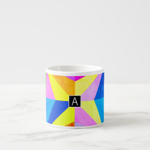 Färgfull modern geometrisk geometri med flera Färg Espressomugg
