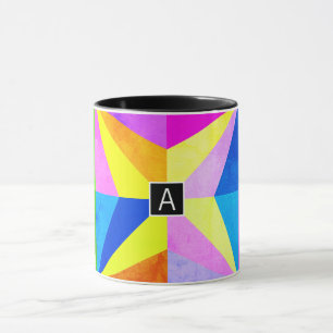 Färgfull modern geometrisk geometri med flera Färg Mugg