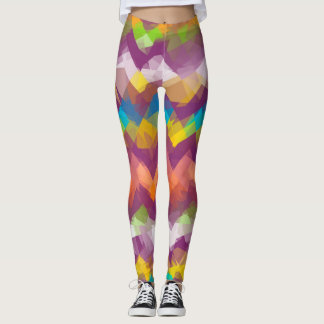 Färgfull modern geometrisk Mönster #14 Leggings