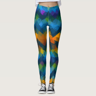 Färgfull modern geometrisk Mönster #25 Leggings