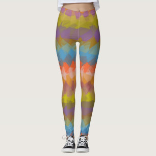 Färgfull modern geometrisk Mönster #37 Leggings