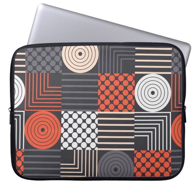 Färgfull modern geometrisk sömlös mönster laptop fodral (Framsidan)