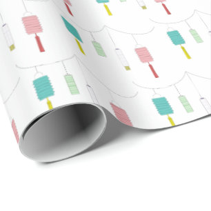 Färgfull modern kinesisk lanternt, minimalistisk M Presentpapper