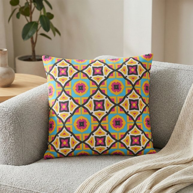 Färgfull modern marockansk mosaik Geometric Mönste Tyg (Skapare uppladdad)