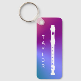 Färgfull, modern, minimal, flutistbaserad Personli Nyckelring