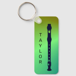Färgfull, modern, minimal, flutistbaserad Personli Nyckelring