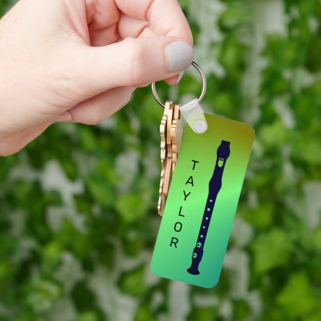 Färgfull, modern, minimal, flutistbaserad Personli Nyckelring (Hand)