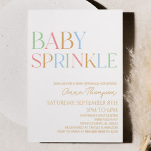 Färgfull, modern, minimal, minimalistisk Baby-skin Inbjudningar