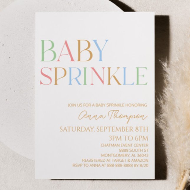 Färgfull, modern, minimal, minimalistisk Baby-skin Inbjudningar (Skapare uppladdad)