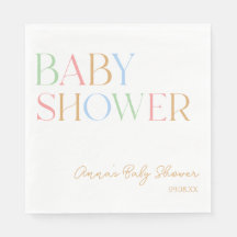 Färgfull modern, minimal, minimalistisk babydusch