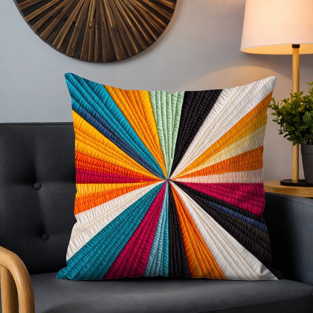 Färgfull modern Quilt Struktur Mönster Kudde (Skapare uppladdad)