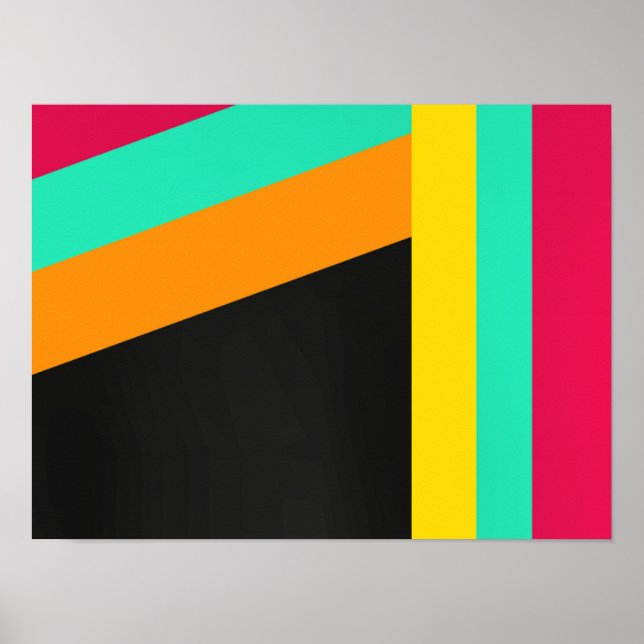 Färgfull modern rand mönster poster (Framsidan)