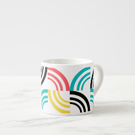 Färgfull, modern, roligt, sansad geometrisk grafik espressomugg