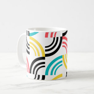Färgfull, modern, roligt, sansad geometrisk grafik kaffemugg