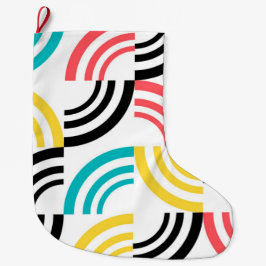 Färgfull, modern, roligt, sansad geometrisk grafik stor julstrumpa