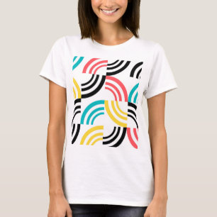 Färgfull, modern, roligt, sansad geometrisk grafik t shirt