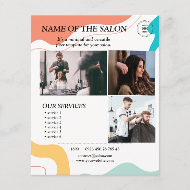 Färgfull modern Salon Flyer (Framsidan)