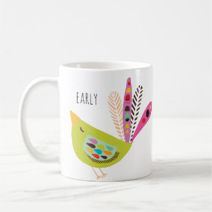 Färgfull modern Tidigt-fågel Kaffemugg