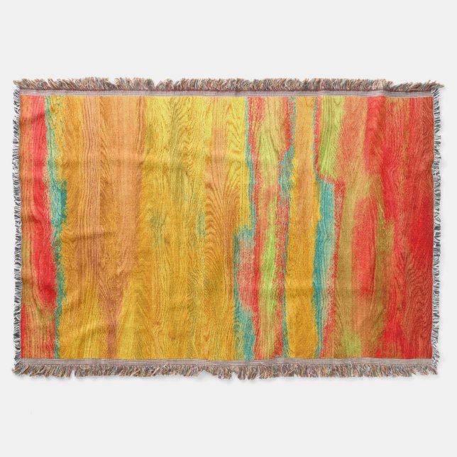 Färgfull modern träbetsbakgrund #5 mysfilt (Framsidan)