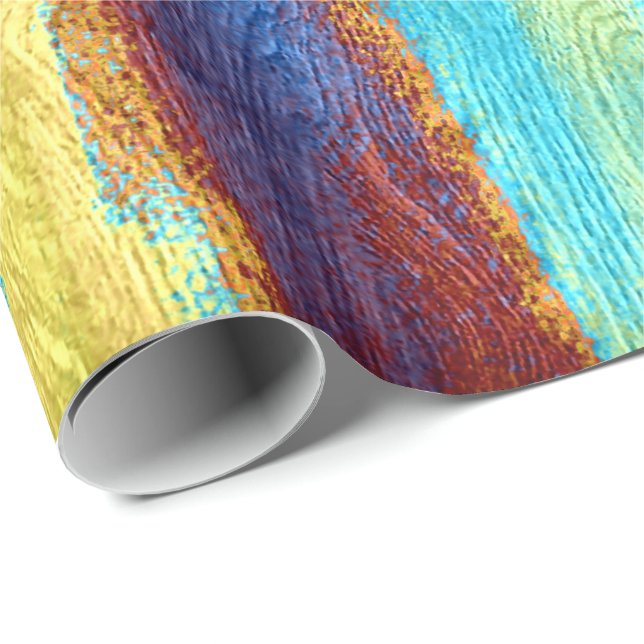Färgfull modern träbetsbakgrund nr 20 presentpapper (Rullad Hörn)