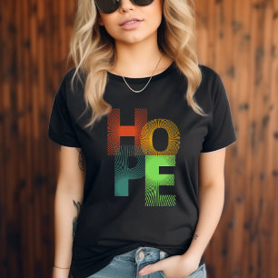 Färgfull modern typografi Hope T-shirt