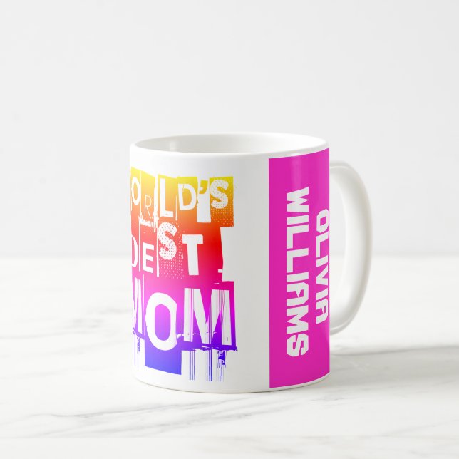 Färgfull modern typografi världens bästa Mamma Kaffemugg (Framsida höger)