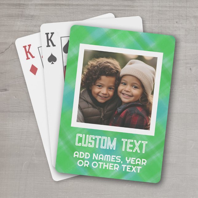 Färgfull modern vattenfärg - Foto och text Casinokort (Personalized Playing Cards - add your photos and text)