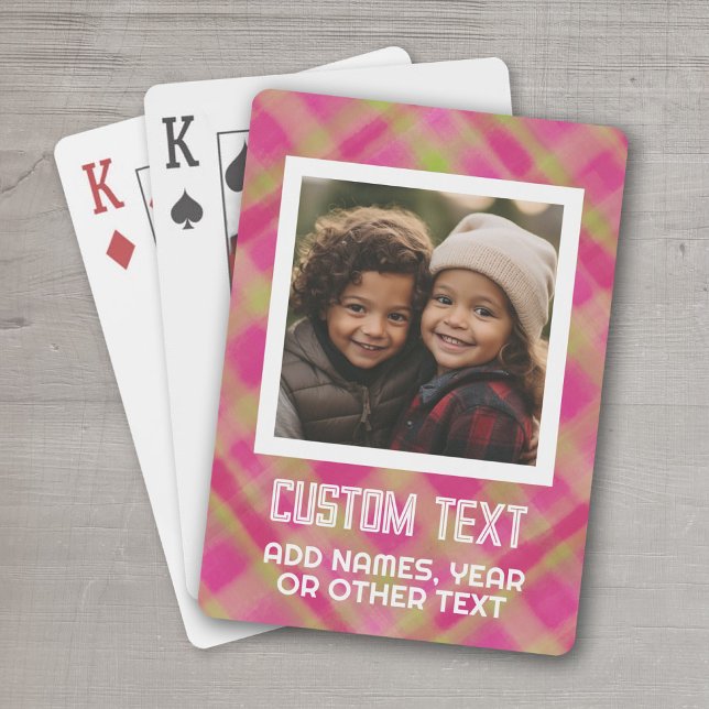 Färgfull modern vattenfärg - Foto och text Casinokort (Personalized Playing Cards - add your photos and text)