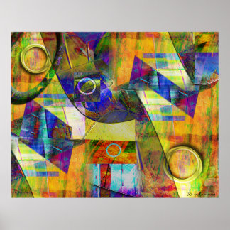 Färgfull modernAbstract Geometric Art Poster
