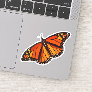 Färgfull monarch Butterfly med vingar öppet Klistermärken