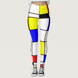 Färgfull mondrian Art Snyggt Mönster Leggings
