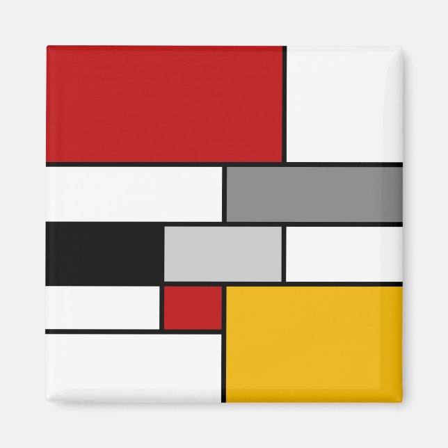 Färgfull mondriansk inspiration magnet (Framsidan)