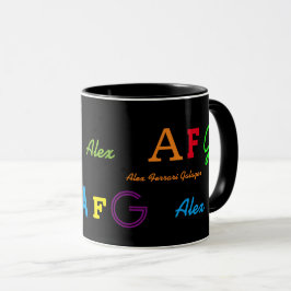 Färgfull monogram initialer/namn personlig mugg