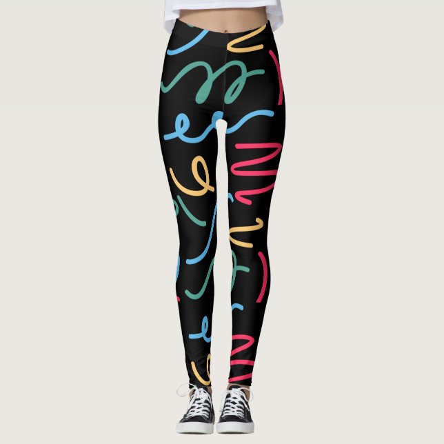 Färgfull Mönster Leggings (Framsida)