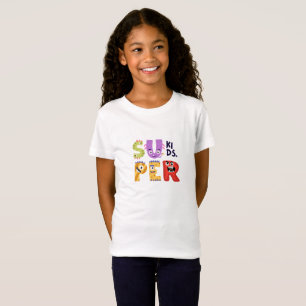 Färgfull monster Lettering Toppens barndesign T Shirt
