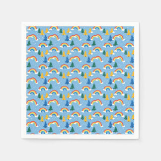 Färgfull Mönster med Rainbows och Träd Pappersservett